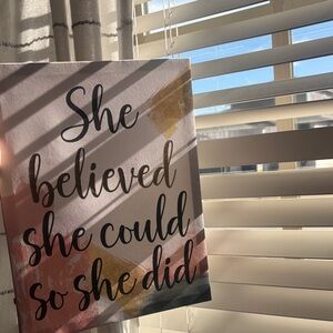 Inspirational Wall Art with Quote - Pink, Gold, and Black